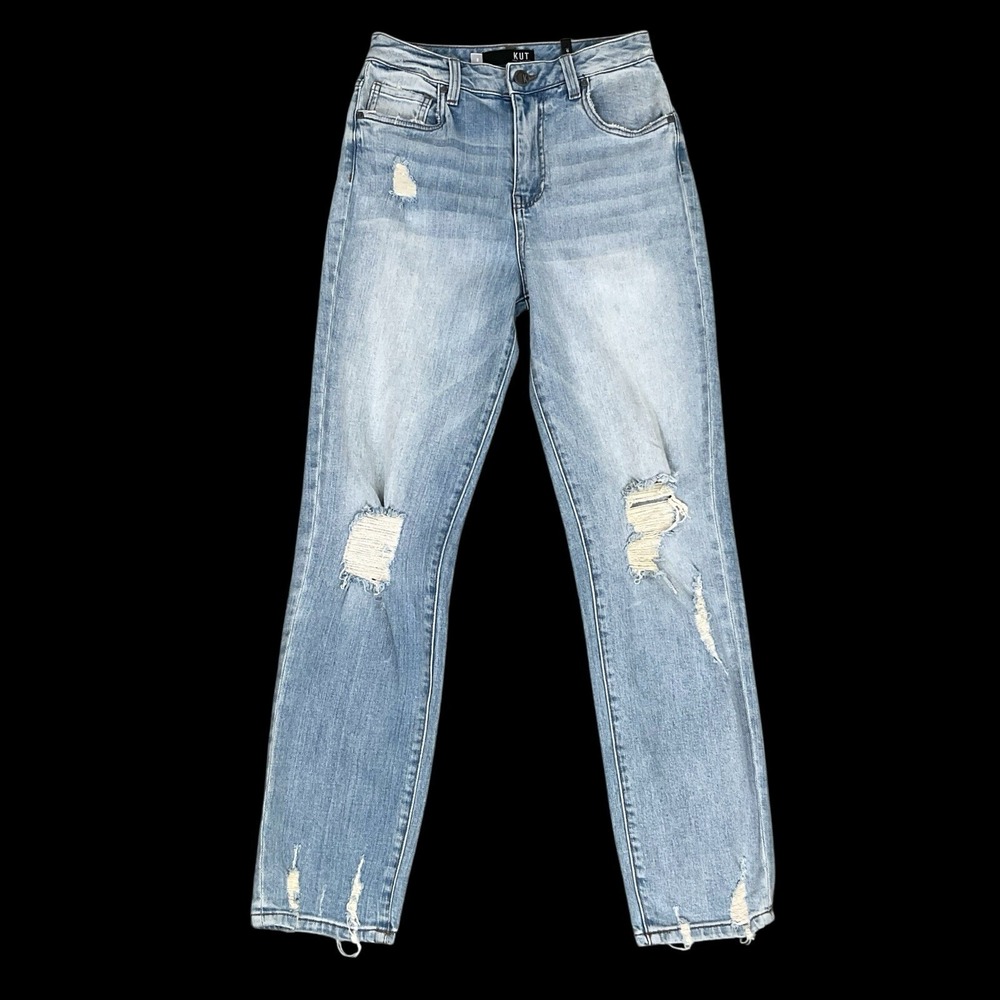 Kut From The Kloth Jeans Women Size 0 (ACTUAL 26x29) Blue Christine Straight NWT